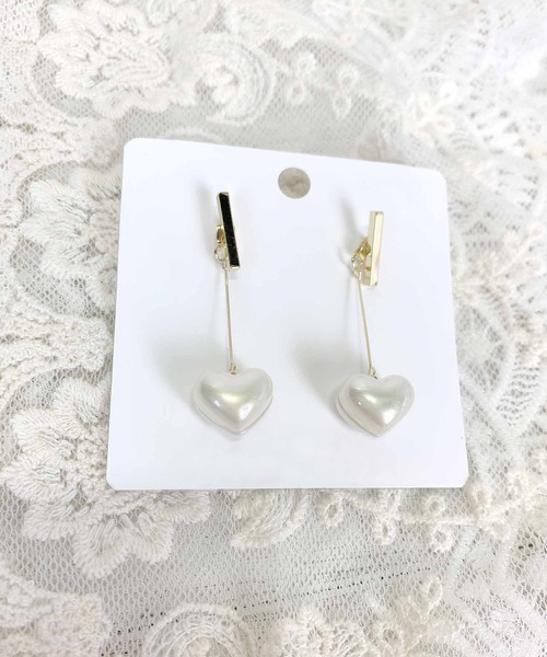 paravion(パラビオン)の「K/パールハートゆらゆらピアス(ピアス(片耳用)・レディース・ゴールド・ONESIZE)」の3枚目の写真