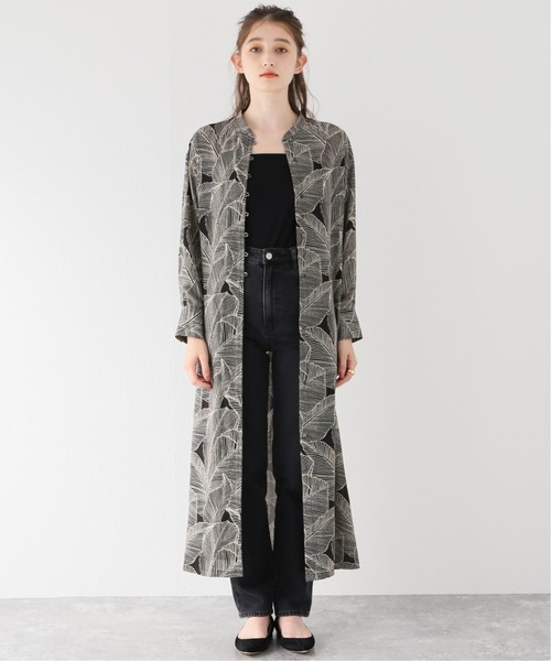 JOURNAL STANDARD relume（ジャーナルスタンダード　レリューム）の「ラインリーフプリントスモールボタンワンピース（ワンピース・レディース・ブラック/ブラウン・FREE）」の8枚目の写真