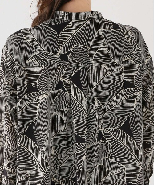 JOURNAL STANDARD relume（ジャーナルスタンダード　レリューム）の「ラインリーフプリントスモールボタンワンピース（ワンピース・レディース・ブラック/ブラウン・FREE）」の12枚目の写真