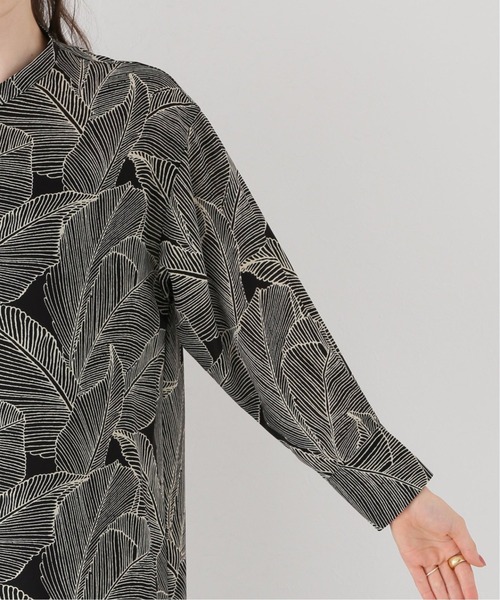 JOURNAL STANDARD relume（ジャーナルスタンダード　レリューム）の「ラインリーフプリントスモールボタンワンピース（ワンピース・レディース・ブラック/ブラウン・FREE）」の13枚目の写真