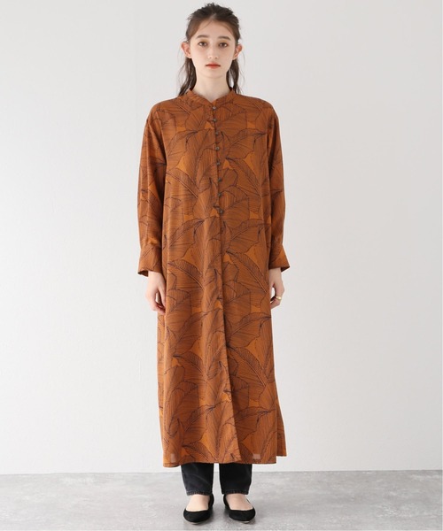 JOURNAL STANDARD relume（ジャーナルスタンダード　レリューム）の「ラインリーフプリントスモールボタンワンピース（ワンピース・レディース・ブラック/ブラウン・FREE）」の21枚目の写真