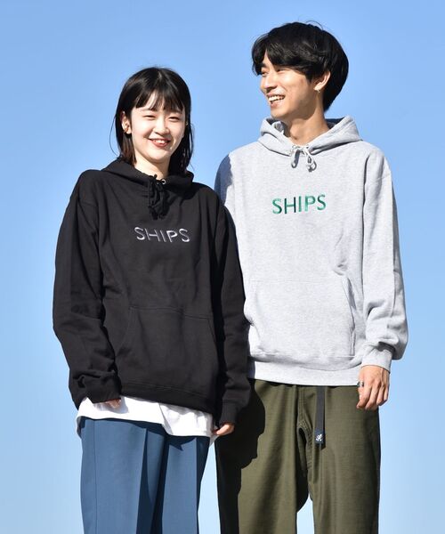 SHIPS(シップス)の「【WEB限定】SHIPS: エンブロイダリー SHIPS ロゴ ユニセックス スウェット パーカー(パーカー・メンズ・グレー/ホワイト/ネイビー/ブラック・LARGE/MEDIUM/SMALL/X-LARGE)」の2枚目の写真