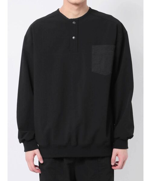 COTORICA(コトリカ)の「ナイロンヘンリープルオーバー(Tシャツ/カットソー・メンズ・ブラック/オリーブ・MEDIUM/LARGE)」の4枚目の写真