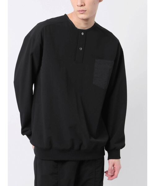 COTORICA(コトリカ)の「ナイロンヘンリープルオーバー(Tシャツ/カットソー・メンズ・ブラック/オリーブ・MEDIUM/LARGE)」の5枚目の写真