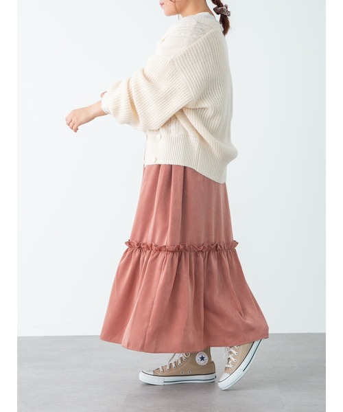 SLURR(スラ―)の「【2way】ギャザーフリルキャミワンピース(ワンピース・レディース・ベージュ/チョコ・FREE)」の10枚目の写真