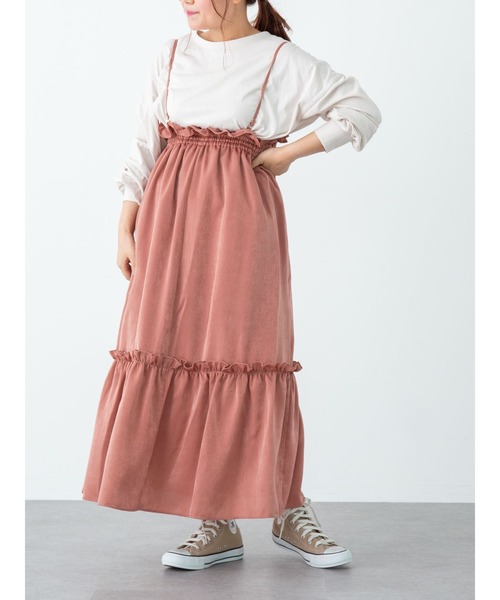 SLURR(スラ―)の「【2way】ギャザーフリルキャミワンピース(ワンピース・レディース・ベージュ/チョコ・FREE)」の6枚目の写真