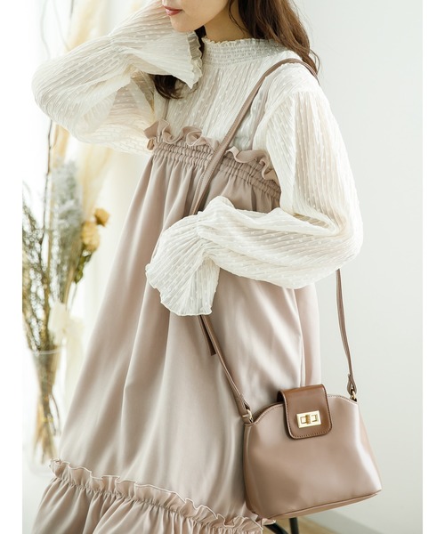 SLURR(スラ―)の「【2way】ギャザーフリルキャミワンピース(ワンピース・レディース・ベージュ/チョコ・FREE)」の12枚目の写真