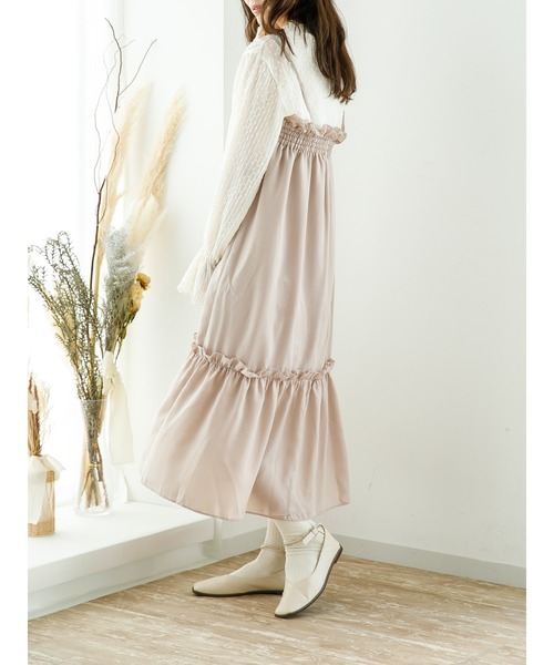 SLURR(スラ―)の「【2way】ギャザーフリルキャミワンピース(ワンピース・レディース・ベージュ/チョコ・FREE)」の14枚目の写真