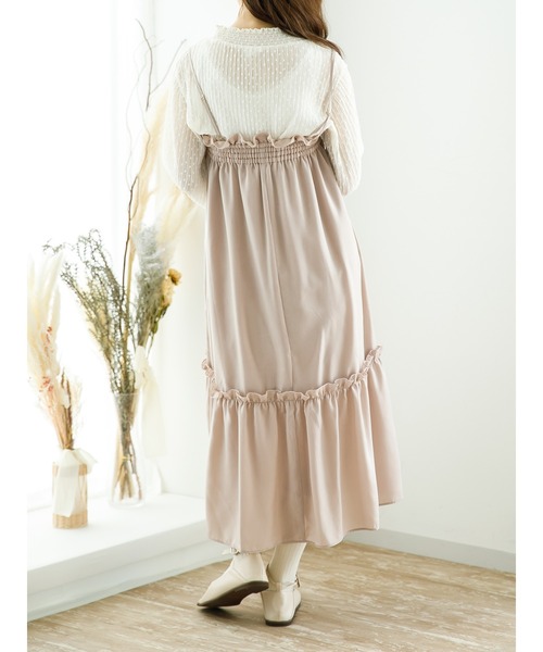 SLURR(スラ―)の「【2way】ギャザーフリルキャミワンピース(ワンピース・レディース・ベージュ/チョコ・FREE)」の15枚目の写真