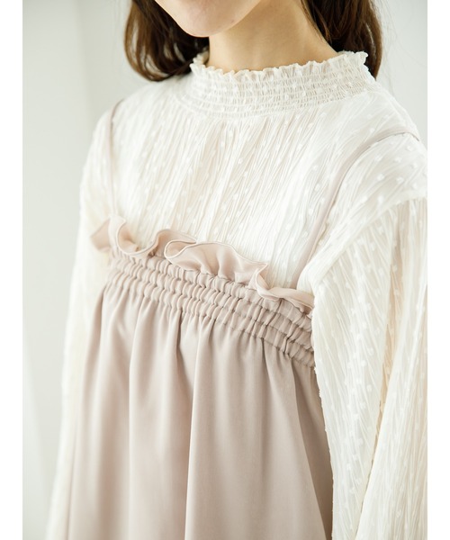 SLURR(スラ―)の「【2way】ギャザーフリルキャミワンピース(ワンピース・レディース・ベージュ/チョコ・FREE)」の16枚目の写真
