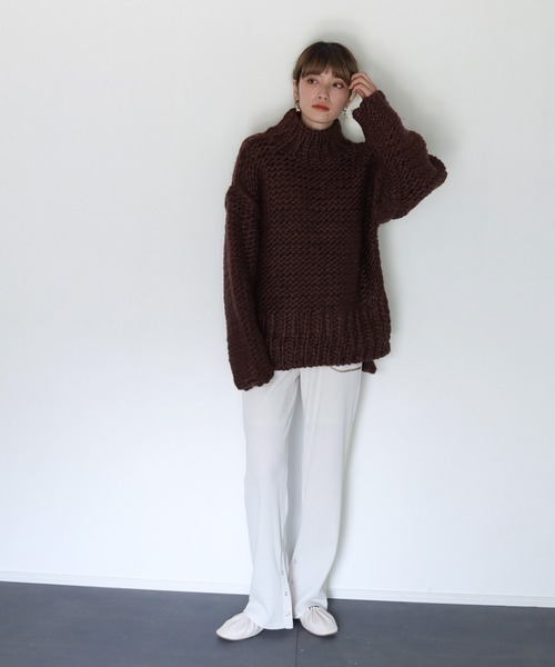 CLEIO（クレイオ）の「【CLEIO】ハンドメイドバックオープンニット（ニット/セーター・レディース・ベージュ/ブラウン/アイボリー・FREE）」の20枚目の写真