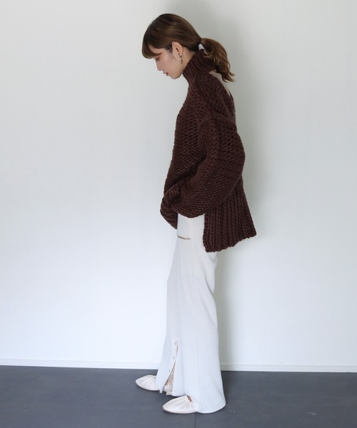 CLEIO（クレイオ）の「【CLEIO】ハンドメイドバックオープンニット（ニット/セーター・レディース・ベージュ/ブラウン/アイボリー・FREE）」の6枚目の写真