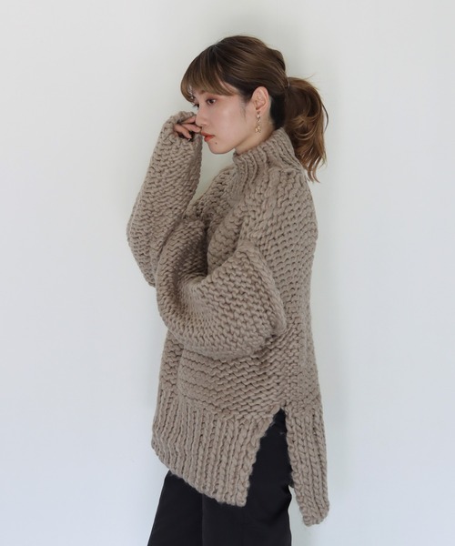 CLEIO（クレイオ）の「【CLEIO】ハンドメイドバックオープンニット（ニット/セーター・レディース・ベージュ/ブラウン/アイボリー・FREE）」の17枚目の写真