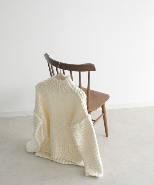 CLEIO（クレイオ）の「【CLEIO】ハンドメイドバックオープンニット（ニット/セーター・レディース・ベージュ/ブラウン/アイボリー・FREE）」の12枚目の写真