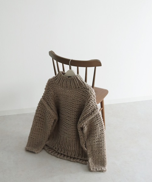 CLEIO（クレイオ）の「【CLEIO】ハンドメイドバックオープンニット（ニット/セーター・レディース・ベージュ/ブラウン/アイボリー・FREE）」の18枚目の写真