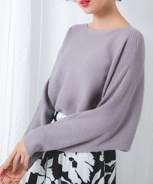 fifth（フィフス）の「ボートネックドルマンリブニット（ニット/セーター・レディース・オフホワイト/ライム/ラベンダー/ブラック/ブルー・MEDIUM）」の5枚目の写真