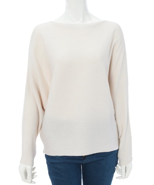 fifth（フィフス）の「ボートネックドルマンリブニット（ニット/セーター・レディース・オフホワイト/ライム/ラベンダー/ブラック/ブルー・MEDIUM）」の6枚目の写真