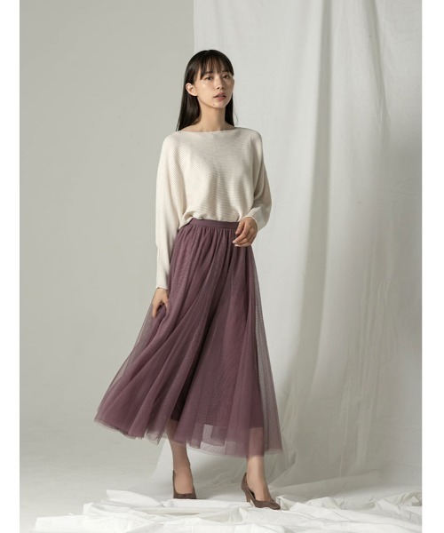 fifth（フィフス）の「ボートネックドルマンリブニット（ニット/セーター・レディース・オフホワイト/ライム/ラベンダー/ブラック/ブルー・MEDIUM）」の7枚目の写真