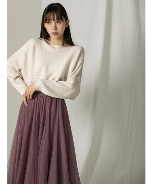 fifth（フィフス）の「ボートネックドルマンリブニット（ニット/セーター・レディース・オフホワイト/ライム/ラベンダー/ブラック/ブルー・MEDIUM）」の22枚目の写真