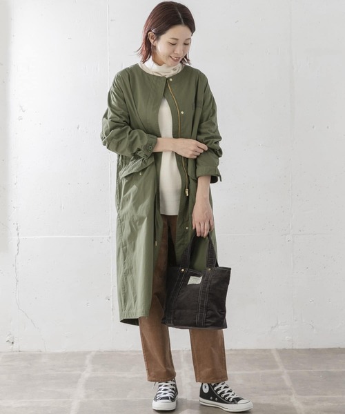 URBAN RESEARCH Sonny Label（アーバンリサーチサニーレーベル）の「【WEB限定】ノーカラーミリタリーコート（ミリタリージャケット・レディース・チャコールグレー/カーキ・FREE）」の17枚目の写真