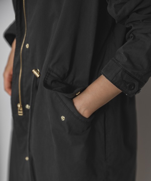 URBAN RESEARCH Sonny Label（アーバンリサーチサニーレーベル）の「【WEB限定】ノーカラーミリタリーコート（ミリタリージャケット・レディース・チャコールグレー/カーキ・FREE）」の7枚目の写真