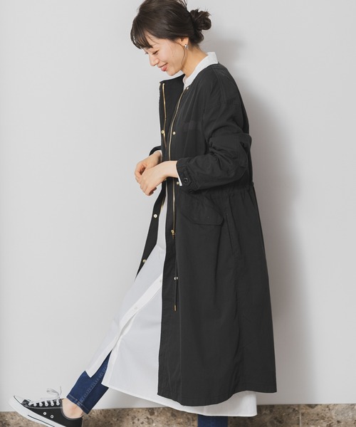 URBAN RESEARCH Sonny Label（アーバンリサーチサニーレーベル）の「【WEB限定】ノーカラーミリタリーコート（ミリタリージャケット・レディース・チャコールグレー/カーキ・FREE）」の3枚目の写真