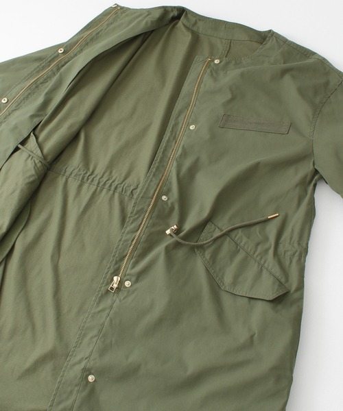 URBAN RESEARCH Sonny Label（アーバンリサーチサニーレーベル）の「【WEB限定】ノーカラーミリタリーコート（ミリタリージャケット・レディース・チャコールグレー/カーキ・FREE）」の12枚目の写真