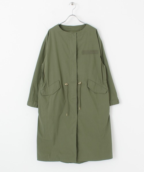 URBAN RESEARCH Sonny Label（アーバンリサーチサニーレーベル）の「【WEB限定】ノーカラーミリタリーコート（ミリタリージャケット・レディース・チャコールグレー/カーキ・FREE）」の13枚目の写真