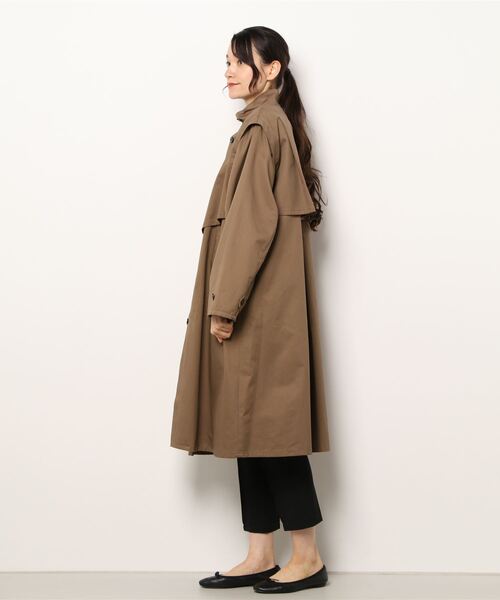 ReNorm（リノーム）の「スタンドカラーレイヤードコート（トレンチコート・レディース・モカ/ダークカーキ・フリー）」の20枚目の写真