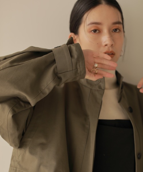 ReNorm（リノーム）の「スタンドカラーレイヤードコート（トレンチコート・レディース・モカ/ダークカーキ・フリー）」の21枚目の写真