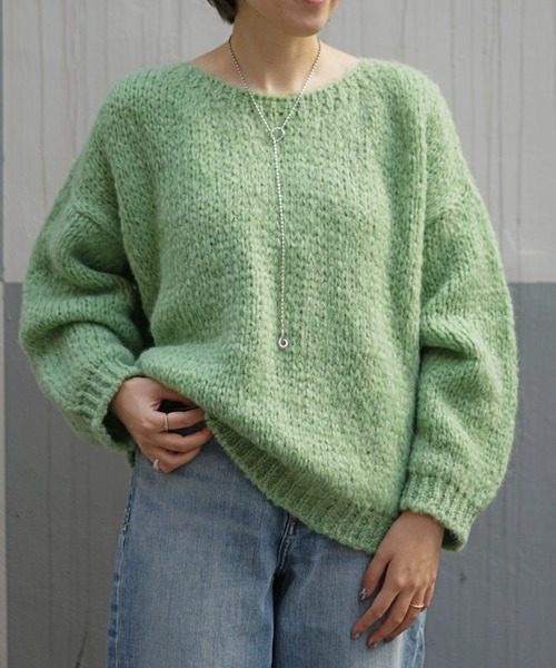 TRICOTS JEAN MARC（トリコットジーンマルク）の「Tricots Jean Marc(トリコット ジーン マルク)  クルーネックニットプルオーバー（ニット/セーター・レディース・ライトグレー/ベージュ/イエロー/グリーン・FREE）」の3枚目の写真