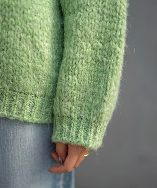 TRICOTS JEAN MARC（トリコットジーンマルク）の「Tricots Jean Marc(トリコット ジーン マルク)  クルーネックニットプルオーバー（ニット/セーター・レディース・ライトグレー/ベージュ/イエロー/グリーン・FREE）」の9枚目の写真