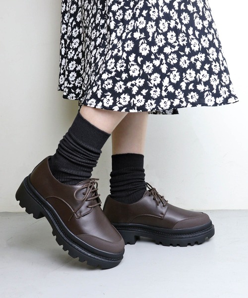 LOVEHUNTER（ラブハンター）の「Love Hunter / 厚底トラックソールオックスフォードシューズ(1553)（ドレスシューズ・レディース・ダークブラウン/ブラック/アイボリー・M/L/LL/S）」の3枚目の写真