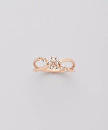 トパーズ フラワーピンキーリング