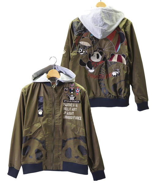 PANDIESTA JAPAN 熊猫空挺部隊MA-1 ジャケット フード取外し可