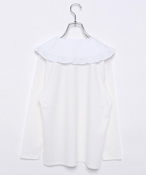 GLOBAL WORK（グローバルワーク）の「【AND YUA ANY】襟付きインナー/237642（カーディガン/ボレロ・キッズ・ホワイト/ブラック・150cm/160cm）」の3枚目の写真