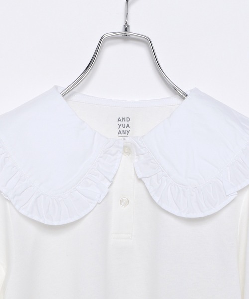 GLOBAL WORK（グローバルワーク）の「【AND YUA ANY】襟付きインナー/237642（カーディガン/ボレロ・キッズ・ホワイト/ブラック・150cm/160cm）」の4枚目の写真
