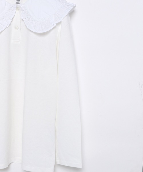 GLOBAL WORK（グローバルワーク）の「【AND YUA ANY】襟付きインナー/237642（カーディガン/ボレロ・キッズ・ホワイト/ブラック・150cm/160cm）」の6枚目の写真