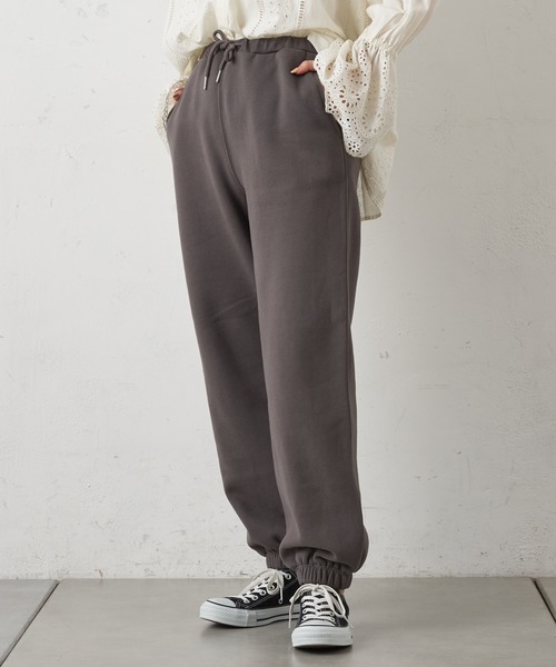 CIAOPANIC TYPY(チャオパニックティピー)の「スウェードライク裏毛スウェットパンツ(スウェットパンツ・レディース・チャコールグレー/アイボリー/ライトグレー・ONE SIZE)」の3枚目の写真