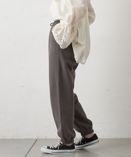 CIAOPANIC TYPY(チャオパニックティピー)の「スウェードライク裏毛スウェットパンツ(スウェットパンツ・レディース・チャコールグレー/アイボリー/ライトグレー・ONE SIZE)」の13枚目の写真