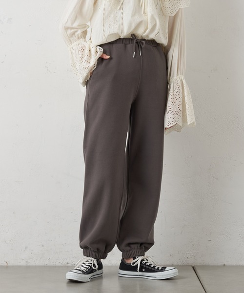 CIAOPANIC TYPY(チャオパニックティピー)の「スウェードライク裏毛スウェットパンツ(スウェットパンツ・レディース・チャコールグレー/アイボリー/ライトグレー・ONE SIZE)」の12枚目の写真