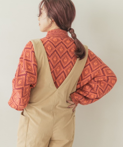 ITEMS URBANRESEARCH（アイテムズ アーバンリサーチ）の「ラーベンアミハイネックニット（ニット/セーター・レディース・ボルドー/ベージュ/ブラック・FREE）」の6枚目の写真