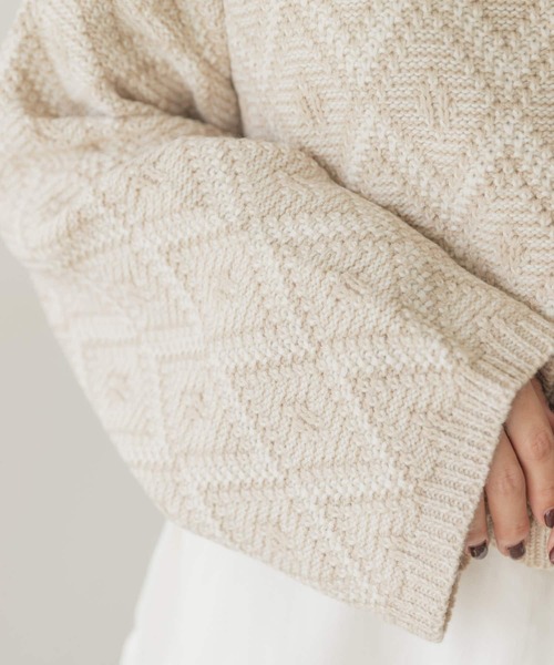 ITEMS URBANRESEARCH（アイテムズ アーバンリサーチ）の「ラーベンアミハイネックニット（ニット/セーター・レディース・ボルドー/ベージュ/ブラック・FREE）」の21枚目の写真