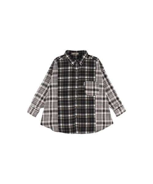 ALEXIA STAM（アリシアスタン）の「Plaid Oversized Shirt/プレイドオーバーサイズシャツ（シャツ/ブラウス・レディース・ブラック/ベージュ・FREE）」の13枚目の写真
