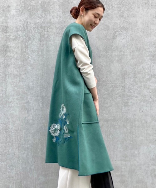 BEARDSLEY（ビアズリー）の「ウール刺繍羽織（その他アウター・レディース・グリーン・FREE）」の14枚目の写真