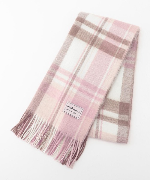 MISCH MASCH（ミッシュマッシュ）の「チェックマフラー（マフラー・レディース・ライトブルー/ラベンダー/ピンクベージュ/モカ/ベビーピンク・FREE）」の5枚目の写真