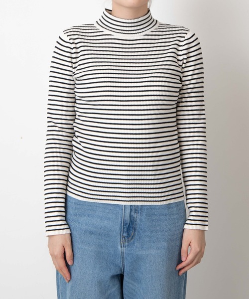 WEGO（ウィゴー）の「WEGO/リブハイネックニット（ニット/セーター・レディース・ブラック/オフホワイト/ホワイト系その他5/その他1・FREE）」の9枚目の写真