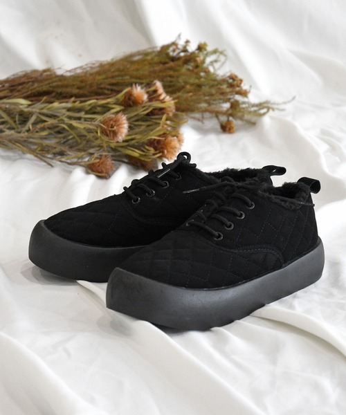 NOFALL（ノーフォール）の「キルティングボアレースアップスニーカー（スニーカー・レディース・ブラック/ベージュ・LL/3L/S/M/L）」の16枚目の写真