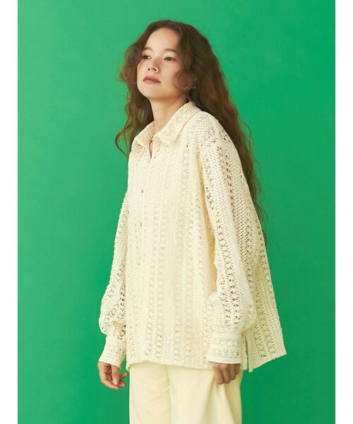 Ungrid(アングリッド)の「レースルーズシャツ(シャツ/ブラウス・レディース・オフホワイト/イエロー・FREE)」の9枚目の写真