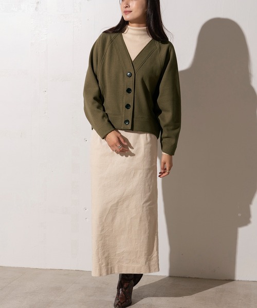 EUCLAID(エウクレイド)の「ブークレニットカーディガン(シャツ/ブラウス・レディース・オフホワイト/カーキ/ブラック・FREE)」の8枚目の写真
